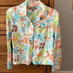 Croft & Barrow Multicolor Leaf Print Jacket